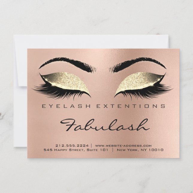 Lashes Aftercare Instruction Gold Rose (Vorderseite)