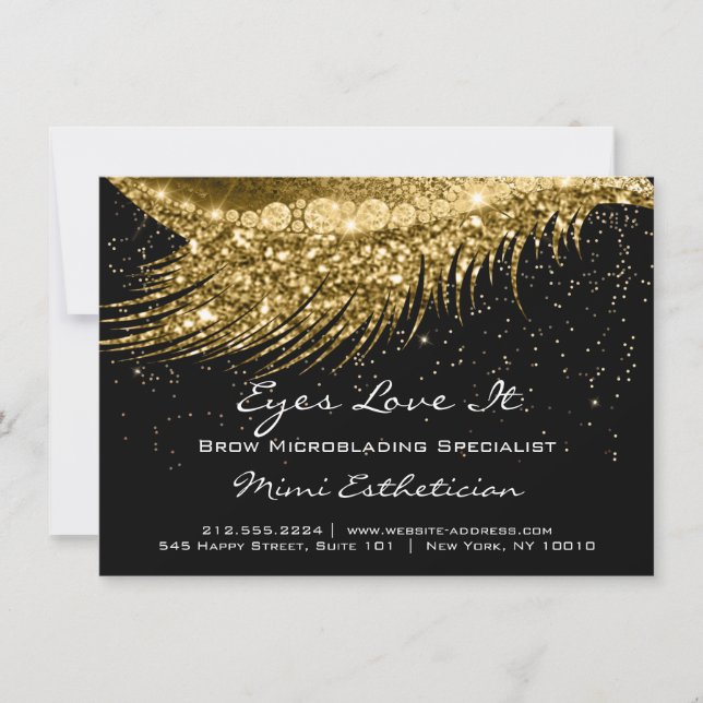 Lashes Aftercare Instructions Gold Black (Vorderseite)