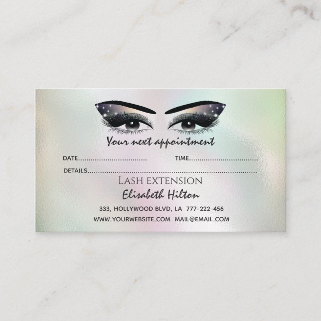 Lashes Aftercare Instructions - Luxus Visitenkarte (Vorderseite)