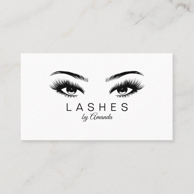 Lashes artist card in schwarz visitenkarte (Vorderseite)
