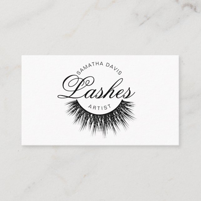 Lashes artist in black color Visitenkarte (Vorderseite)