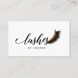 Lashes artistische Visitenkarte mit goldenem Glitz