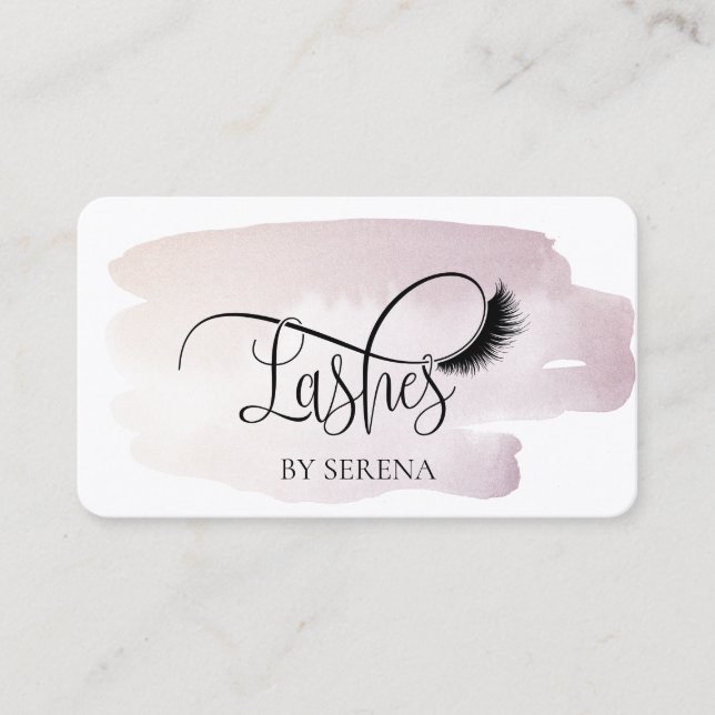 Lashes Beauty Makeup Artist Wasserfarben Kunst Ges Visitenkarte (Vorderseite)