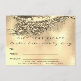 Lashes Beauty Makeup Certificate Geschenk Gold Met