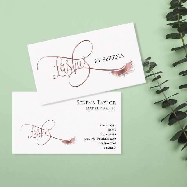 Lashes Beauty Makeup Girl Lash Extension Elegant Visitenkarte (Von Creator hochgeladen)