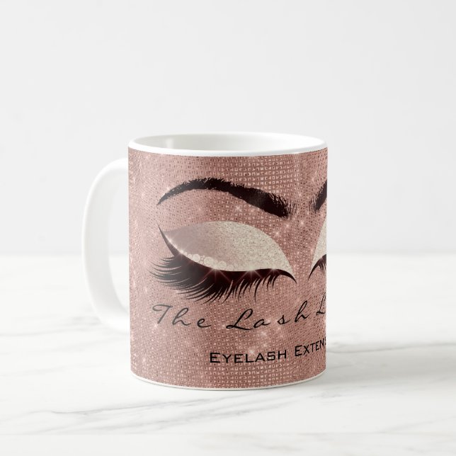 Lashes Beauty Studio Blush Spark Glitzer Kaffeetasse (Vorderseite Links)