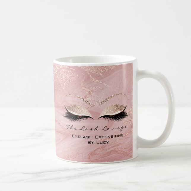 Lashes Beauty Studio Pink Glitzer Marbor Kaffeetasse (Rechts)