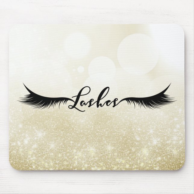 Lashes Black Eyelashes Erweiterungen Makeup Beauty Mousepad (Vorne)