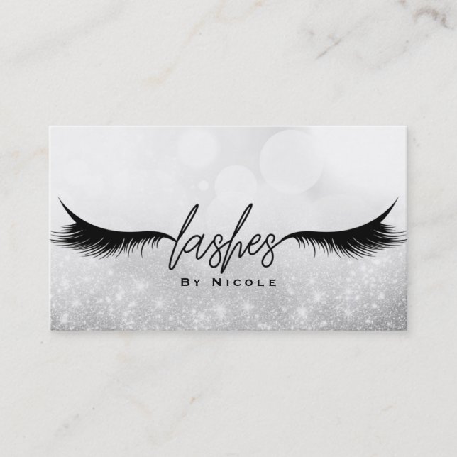 Lashes Black Eyelashes Erweiterungen Makeup Sparkl Visitenkarte (Vorderseite)