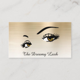 *~* Lashes Brows Extensions QR Gold Glitzer Visitenkarte