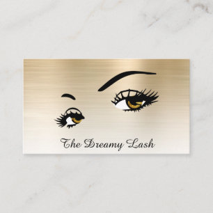 *~* Lashes Brows Extensions QR Gold Glitzer Visitenkarte