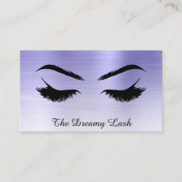 *~* Lashes Brows Extensions QR Metal Denim Blue Visitenkarte