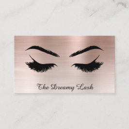 *~* Lashes Brows Extensions QR Metal PEACH BRONZE Visitenkarte