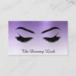 *~* Lashes Brows Extensions QR Metal ROYAL LILA Visitenkarte