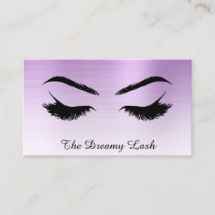 *~* Lashes Brows Extensions QR Metal VIOLET Visitenkarte