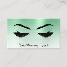 *~* Lashes Brows Extensions QR Metallic Mint Visitenkarte