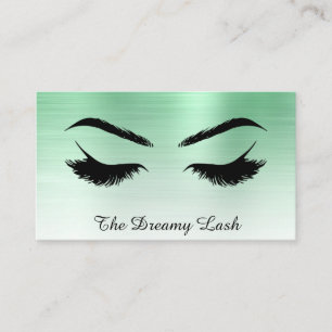 *~* Lashes Brows Extensions QR Metallic Mint Visitenkarte