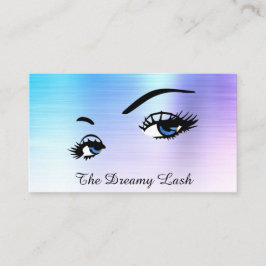 *~* Lashes Brows Extensions QR Ombre Blue Glitzer Visitenkarte
