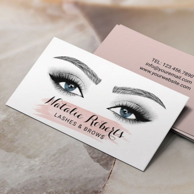 Lashes Brows Makeup Artist Blue Eyes Blush Salon Visitenkarte (Von Creator hochgeladen)