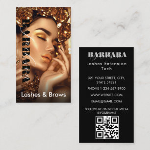 Lashes Brows Makeup Artist Blush Gold Beauty Salon Visitenkarte