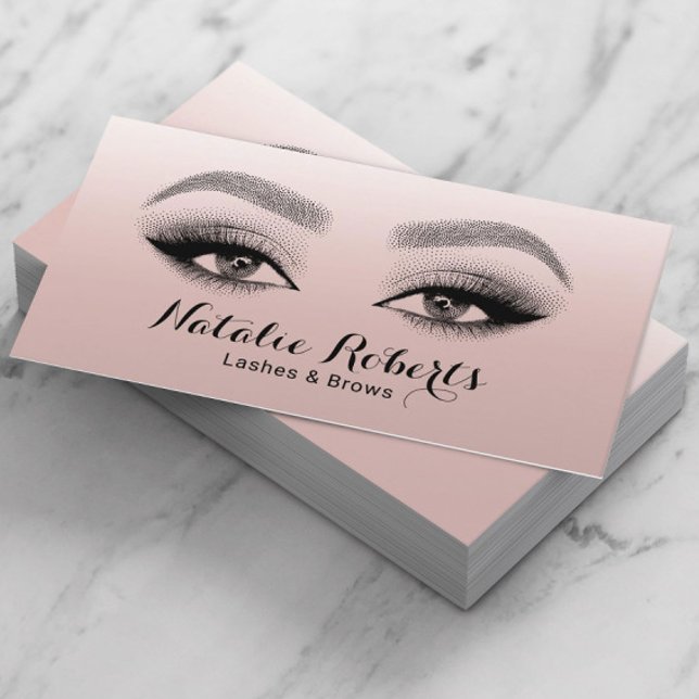 Lashes Brows Makeup Artist Blush Pink Beauty Salon Visitenkarte (Von Creator hochgeladen)