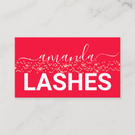 Lashes Brows Makeup Logo Gold Confetti Rosa Visitenkarte