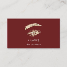 Lashes Brows Makeup Logo Social Media Burgundy Visitenkarte