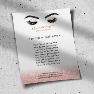 Lashes Brows Makeup Rose Gold Beauty Salon Flyer