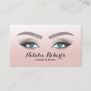 Lashes Brows Microblading Beauty Salon Blush Pink Visitenkarte