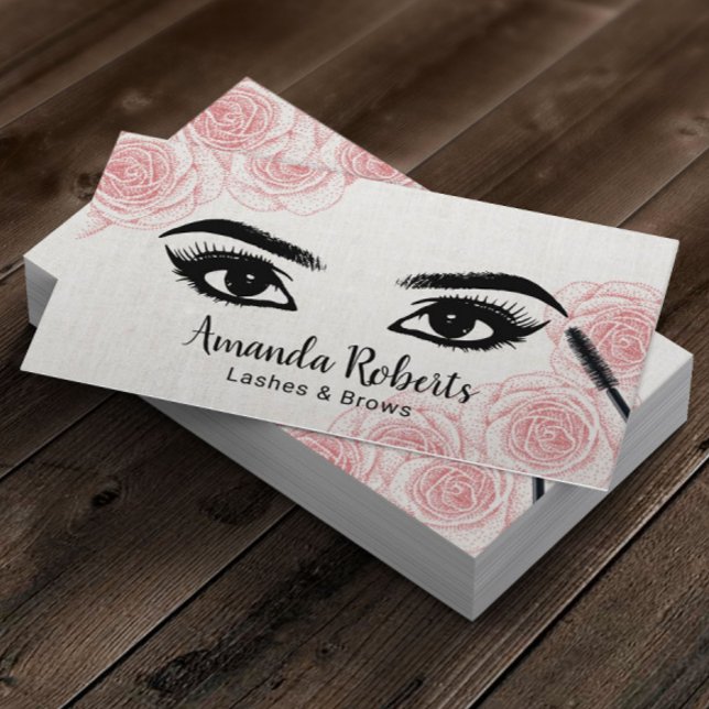 Lashes Brows Salon Typografy Vintag Visitenkarte (Von Creator hochgeladen)