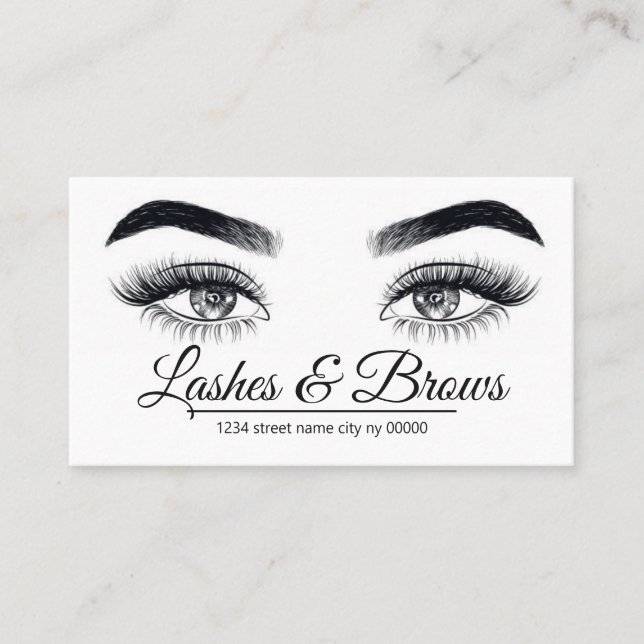 Lashes & Brows Salon Visitenkarte (Vorderseite)
