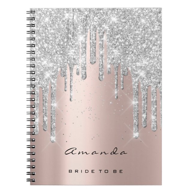Lashes Confetti Makeup Bridal Gray Rose Spark Notizblock (Vorderseite)