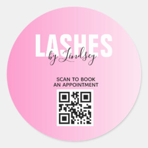 Lashes Custom Beauty Salon QR Code Business Runder Aufkleber