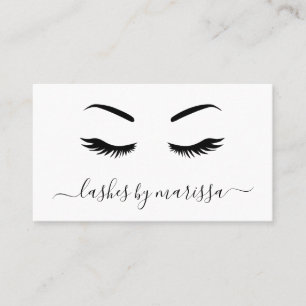 Lashes Einfach Minimalistisch Schwarz und Weiß Visitenkarte