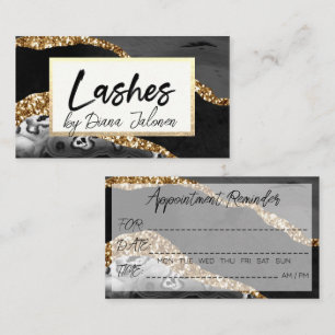 Lashes Erinnerung Gold Black Marble Visitenkarte