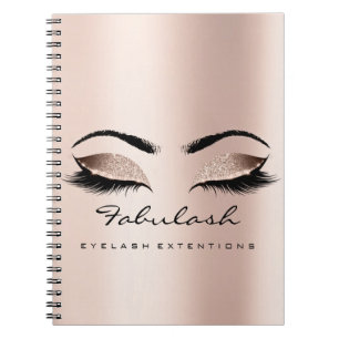 Lashes erweitern Eyes Makeup Artist Rose Gold Skin Notizblock