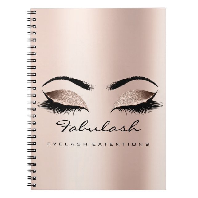 Lashes erweitern Eyes Makeup Artist Rose Gold Skin Notizblock (Vorderseite)