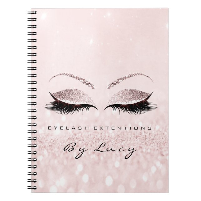 Lashes Extension Eyes Makeup Artist Glitzer Pink Notizblock (Vorderseite)