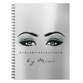 Lashes Extension Eyes Makeup Artist Grau Aquamarin Notizblock