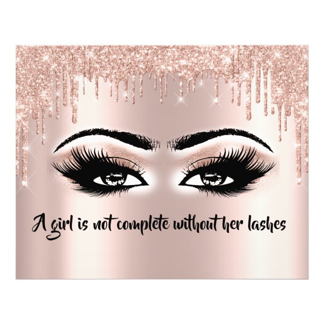 Lashes Extension Makeup Artist Brows Rose Tropfen Fotodruck (Vorne)