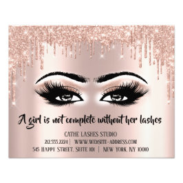 Lashes Extension Makeup Artist Brows Rose Tropfen Fotodruck