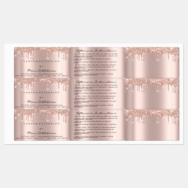 Lashes Extension Makeup Artist Tropfens Eyes Silve Etiketten (Blatt)