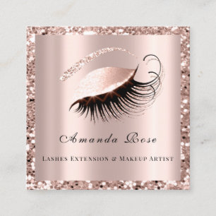 Lashes Extension Makeust Artist Beauty Rose Glitze Terminkarte