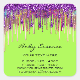 Lashes Extension Shop Holograph Lila Canary Quadratischer Aufkleber