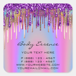 Lashes Extension Shop Holograph Lila rosa Quadratischer Aufkleber