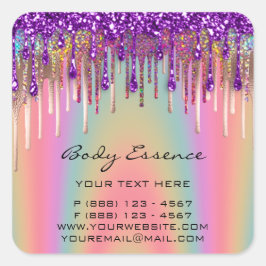 Lashes Extension Shop Lila Rose Quadratischer Aufkleber