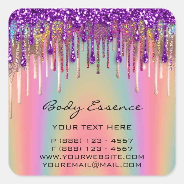 Lashes Extension Shop Lila Rose Quadratischer Aufkleber (Vorderseite)