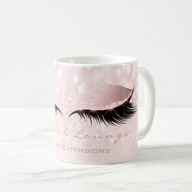 Lashes Extension Studio Pastel Pink Makeup Girly Kaffeetasse (VorderseiteRechts)