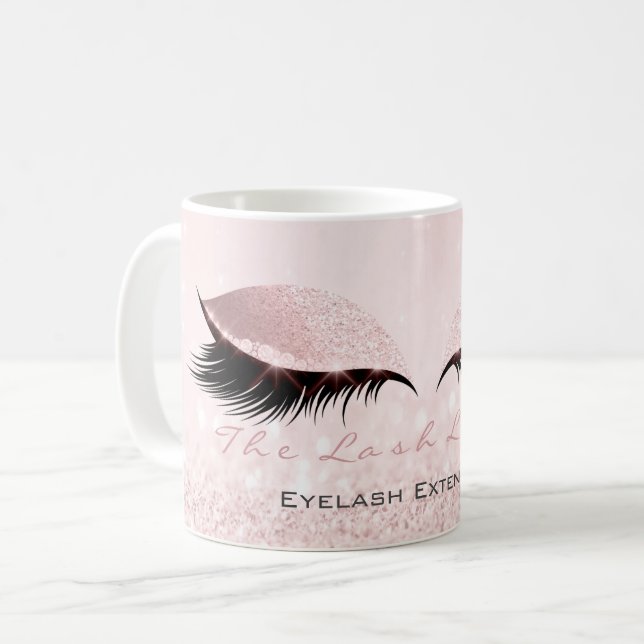 Lashes Extension Studio Pastel Pink Makeup Girly Kaffeetasse (Vorderseite Links)