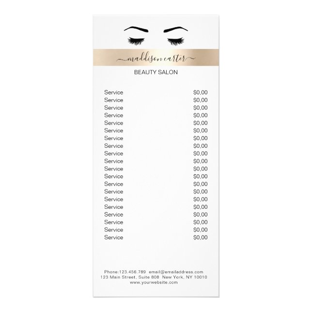 Lashes Eye Brow Flyer Werbekarte (Vorne)